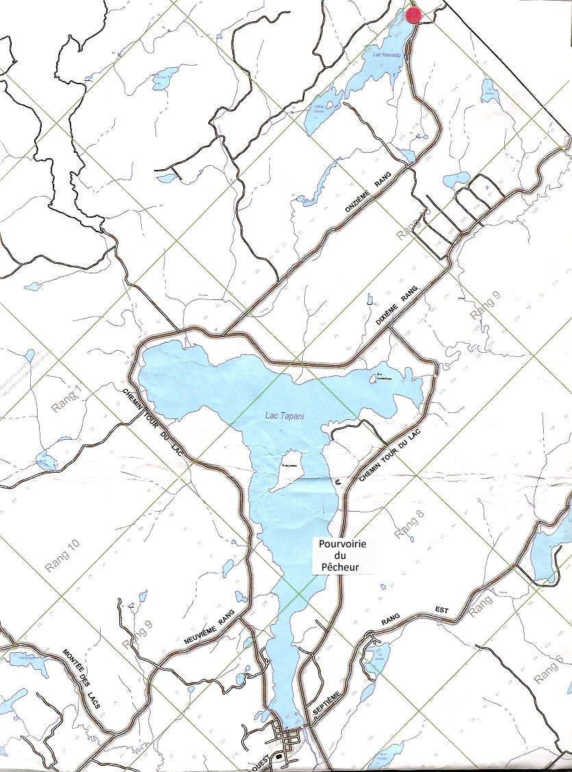 Carte de la région de la pourvoirie du Quebec